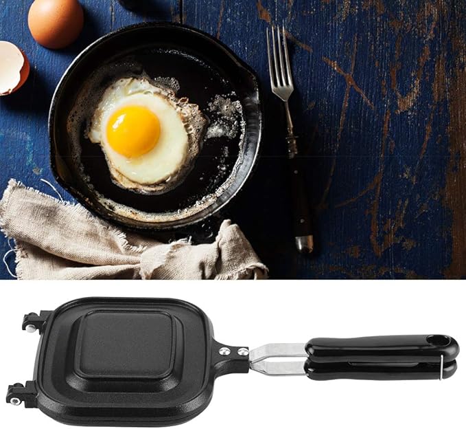 Oumefar Frying Pan Square Double-Sided Pancake Pan Nonstick Cooking Pan Sandwich Maker Multifunction Baking Pan for Toaster Breakfast Omelette