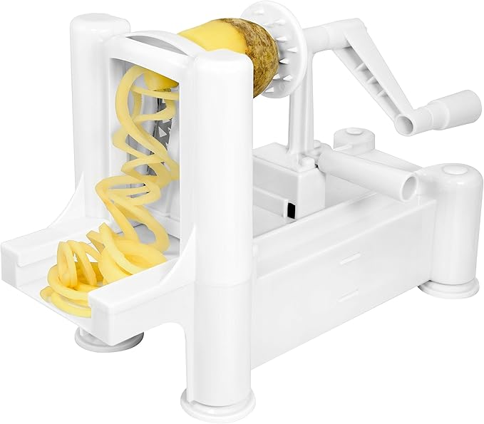 Big Boss Slice-A-Roo Ultimate Tri-Blade Vegetable and Fruit Peeler Spiralizer, White