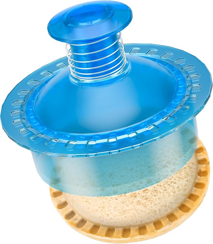 Sandwich Cutter and Sealer Cut and Seal Sandwich Maker, Crustless Peanut Butter & Jelly Sandwich Cookie Cutter (Translucent Blue Round)