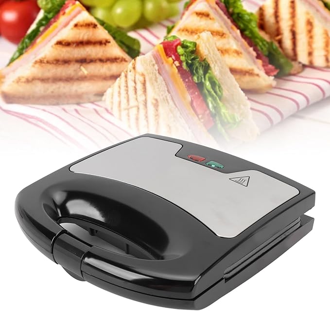 Panini Press, 800W Electric Panini Press Grill Sandwich Maker Breakfast Sandwich Maker Sandwich Maker Press with Aluminum Non Stick Plate for Home Steaks Burgers Breakfasts (US