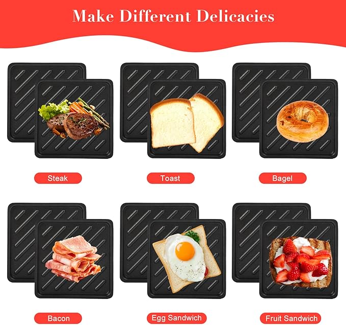 Microwave Toastie Sandwich Maker, Sandwich Maker, Panini Maker, Versatile Small Toaster, Easy to Clean and Store, Perfect for Cooking Breakfast, Grilled Cheese, Snacks(Red)