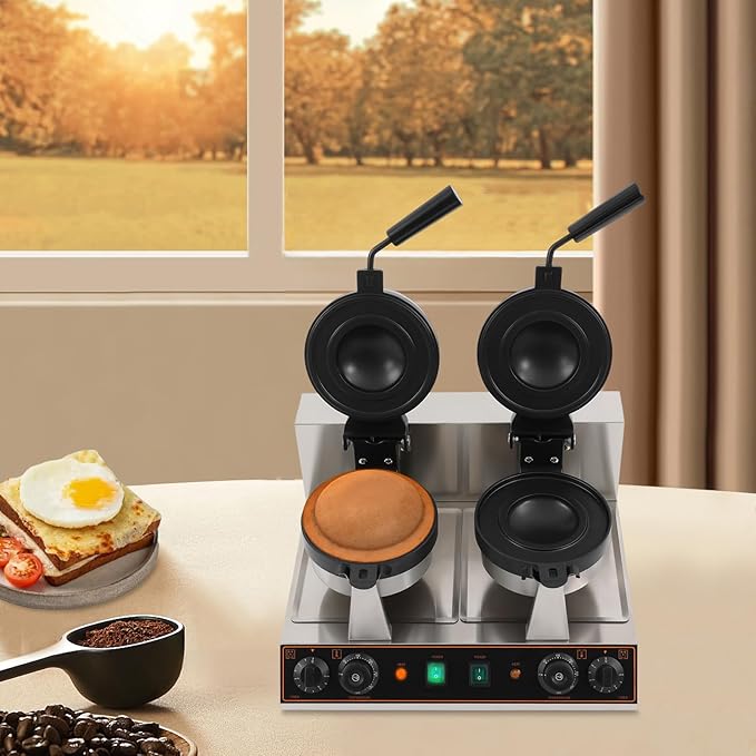 Burger Waffle Maker,Electric Burger Waffle Maker Machine for Home Use,Burger Waffle Makers, Hamburger Sandwich Machines Non-stick Panini Press Waffles Machine with Timer & Temp Control (2400W)