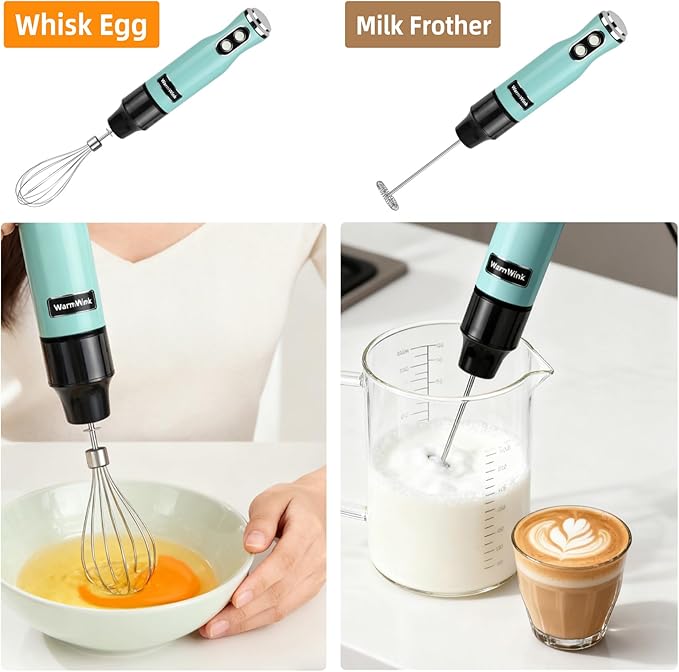 4 in 1 Corded Hand Blender Includes Food Chopper, Mixing Beaker Milk Frother and Whisk 600W Handheld Blender with Stainless Steel Blade, Baby Food Blender
