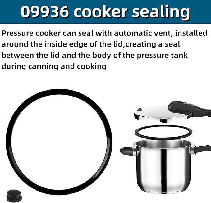 09936 Pressure Cooker Sealing Ring, Overpressure Plugs Fit for Presto Pressure Cooker, Model 4 Quart 6 Quart, Replace 0126002 0136102 0136403 0136304 0136001 0216001
