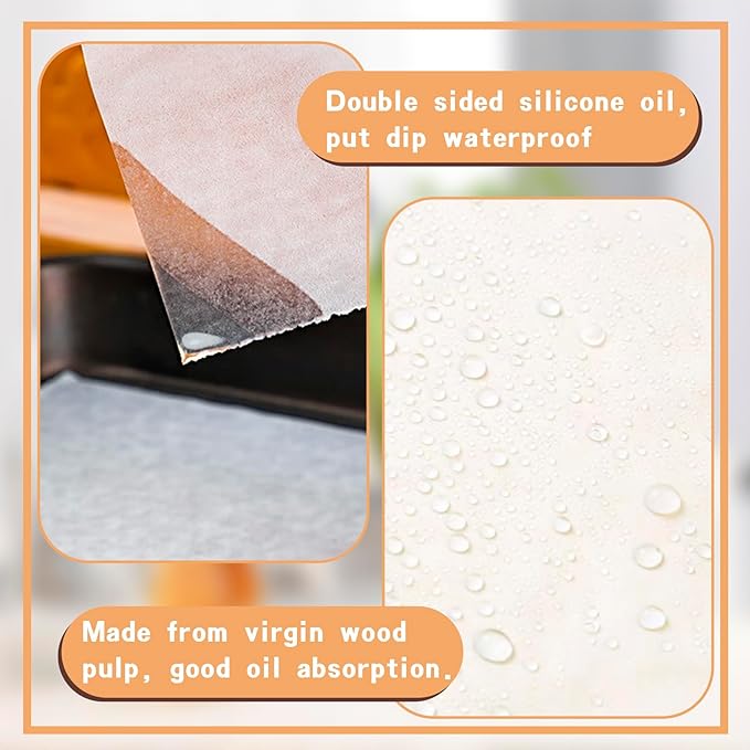 Parchment Sheet 300Pcs,Parchment Paper Sheets 12 x 16 in Non-Stick Baking Paper,Precut Parchment Paper for Baking, Cooking, Grilling, Frying and Steaming, Fit for Quarter Sheet Pans