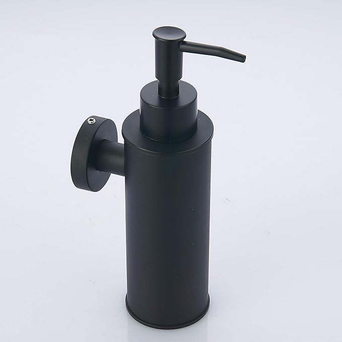 BGL Soap Dispenser Stainless Stee Black Round 304 Wall Mount Liquid and Soap Dispenser for Kitchen and Bathroom