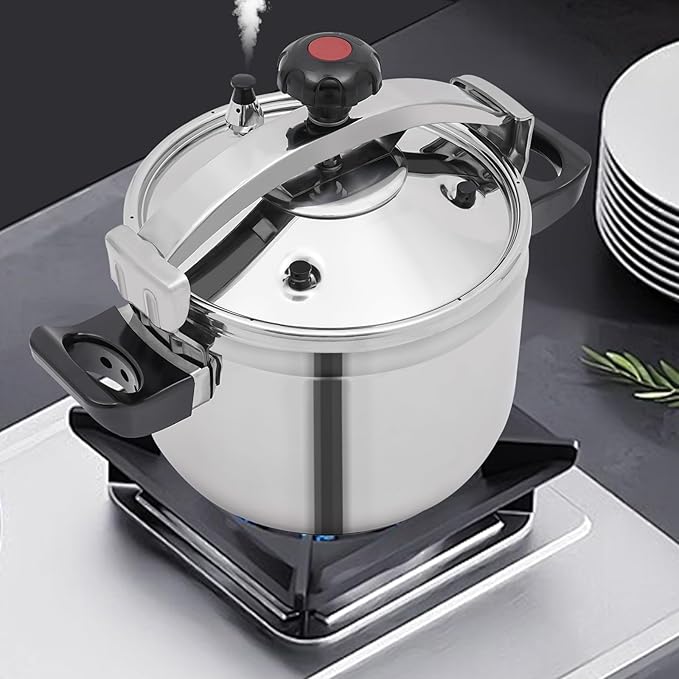 23 Quart Stainless Steel Pressure Cooker, 60Kpa Pressure Stewing Pot w/Alarm Device, Pressure Cooker Pot for Cooking, 3 Heavy Security Systems,Works on All Stovetops(Induction Compatible)(22L/23.25Qt)