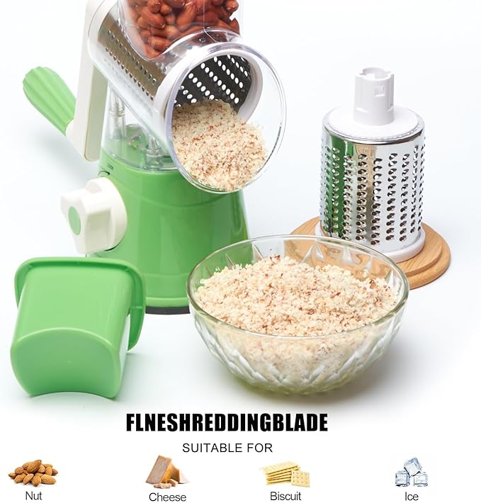 Cheese Grater Cheese Grater With Handle Rotary Cheese Grater With Handle Premium Rotary Cheese Grater With Hand Crank - Perfect For Family Chefs And Cheese Lovers (Green)