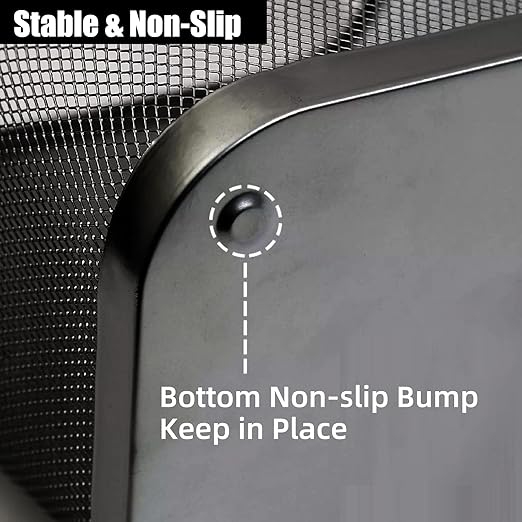 10-Pack Black Square Metal Trash Cans 6 Gallon,Mesh Office Trash Cans, Metal Wire Wastebaskets, Waste Basket Trash Can, Small Trash Can, Garbage Bin for Office, Home,School