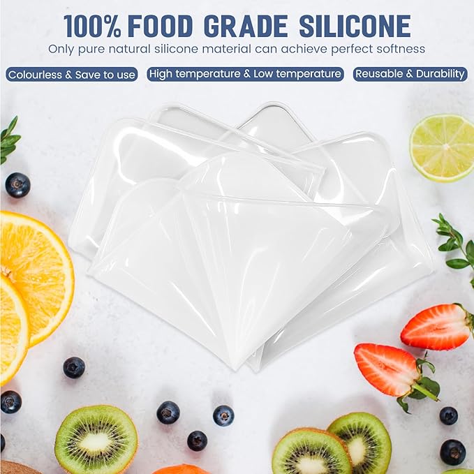 6 Pack Silicone Dehydrator Trays for Liquids, Fruit Leather Trays for Dehydrator, Non-stick Silicone Dryer Mats with Edge,Reusable Dryer Sheet for Jerky, Fruit, Meat, Herbs (11 * 11″)