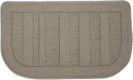 BEQHAUSE 30x18 Inch Kitchen Rug Mat Durable Kitchen Rugs Non-Slip Washable Absorbent Kitchen Mats for Floor Dirt-Resistant Semicircular Kitchen Mat (Taupe)