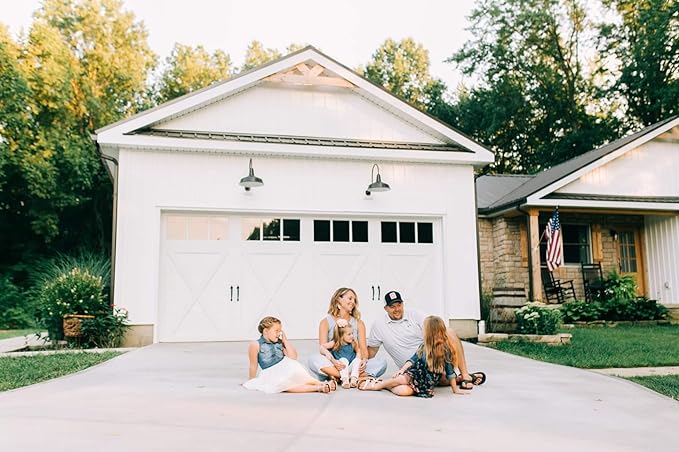 Steel Lighting Co. Gardena Barn Light | Outdoor Wall Mounted | 16" Dome | 16" Gooseneck | Farmhouse Light Made in America | Dark Bronze Exterior/White Interior