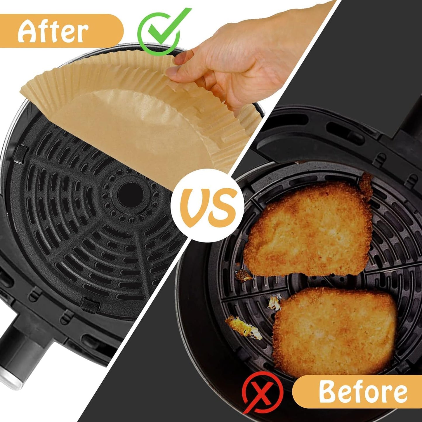 200 Pcs Air Fryer Liners - Disposable Parchment Paper Sheets for Ninja Air Fryer AF101 & AF150 XL