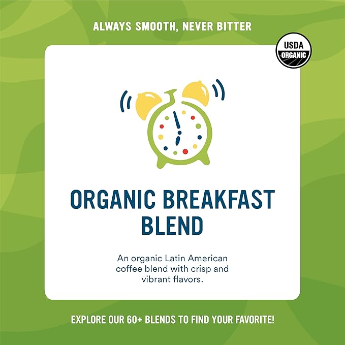 Cameron's Coffee Roasted Whole Bean Coffee, Organic Breakfast Blend, 4 Pound