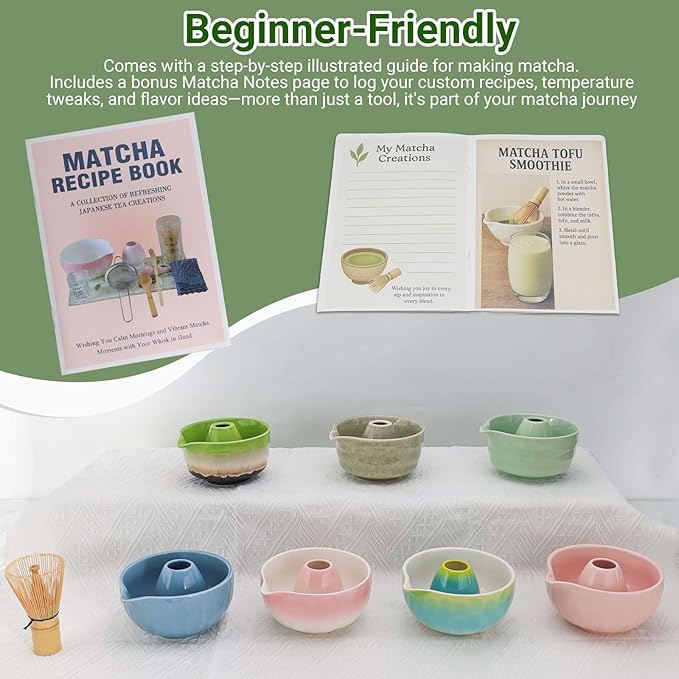 Matcha Whisk Set Pink – 10 Pcs Matcha Set Whisk and Bowl – Ceremonial Matcha Kit, Matcha Starter Kit & Accessories – Japanese Matcha Set Gift for Tea Ceremony and Matcha Lovers