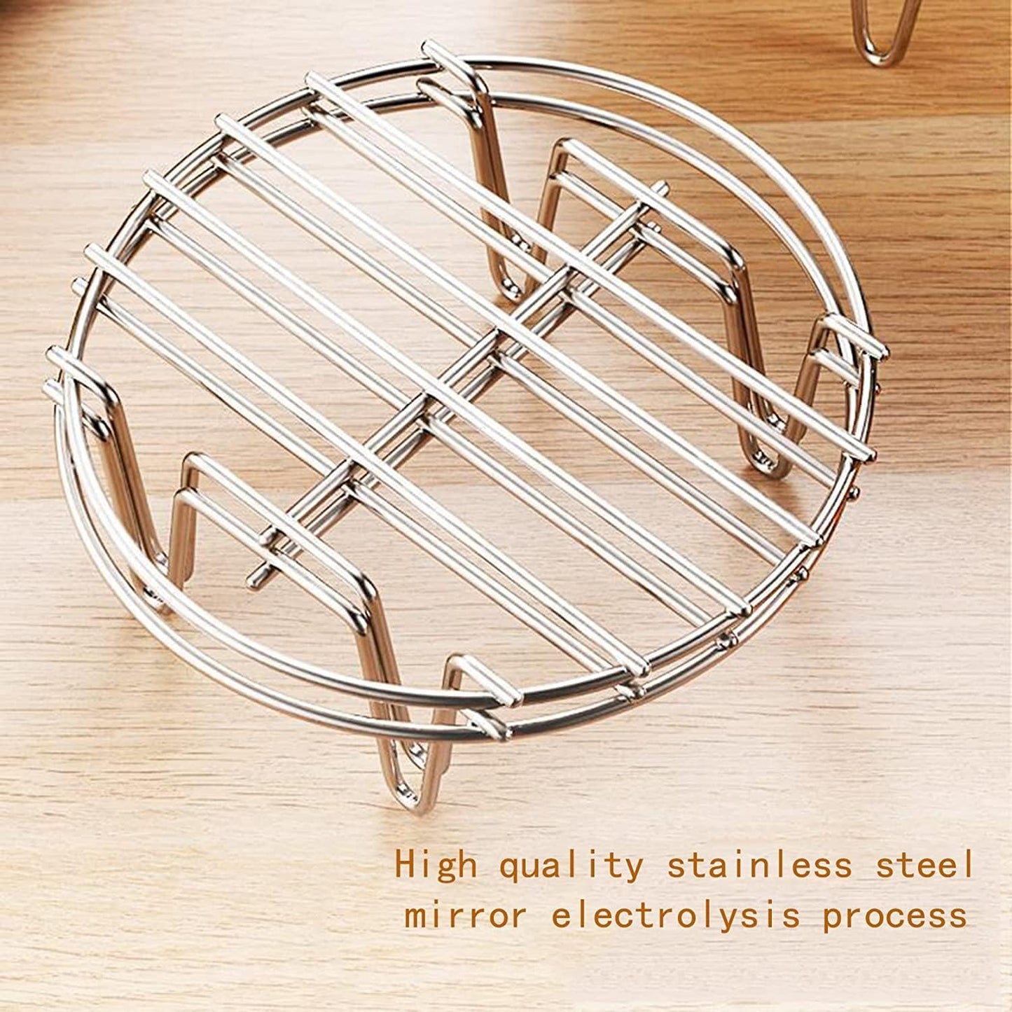 11.8" Round Cooking Rack Versatile Stainless Steel Grid Grill Steamer Rack, Fits Air Fryer Pot Pressure Cooker Canning