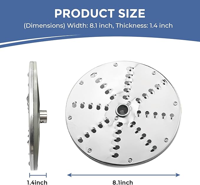 TK Universal Disc Replacement for Half and Round Hopper - Vegetable Chopper - Shredder 7mm for Shredding