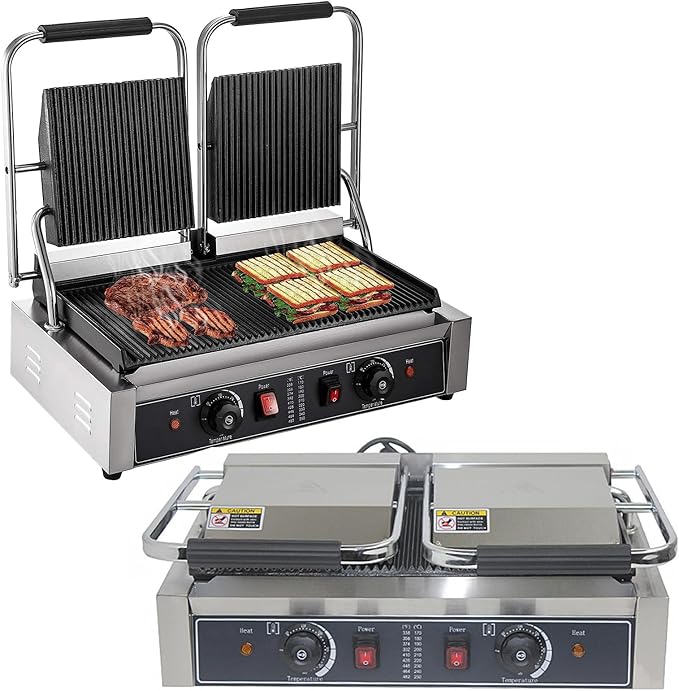 Sandwich Toaster, Electric Sandwich Press Grill, Deep Fill Toastie Maker with Non-Stick Plates, 2200W Sandwich Press Maker, 180° Flat Open, Stainless Steel, Easy to Clean