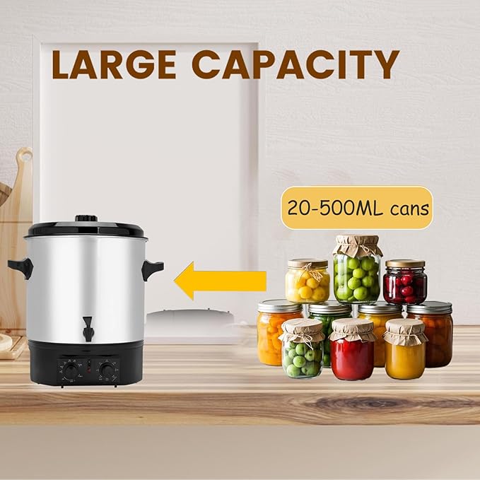 Electric Water Bath Canner | Large 24.5QT Electric Canner with Digital Timer & Adjustable Temp Control for Home Canning, Preserving Jams, Sauces, Pickles,Soups | Perfect for Heating Cans, Slow Cooking