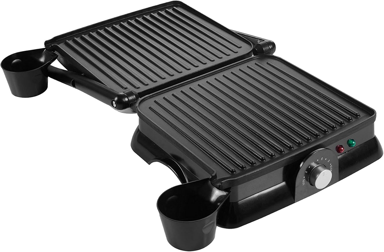 Panini Press Indoor Grill and Gourmet Sandwich Maker, Electric with Nonstick Plates by Chef Buddy