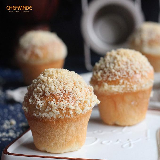 CHEFMADE Popover Cake Pan, 6-Cavity Non-Stick Yorkshire Muffin Cupcake Pan Bakeware for Oven Baking (Champagne Gold)