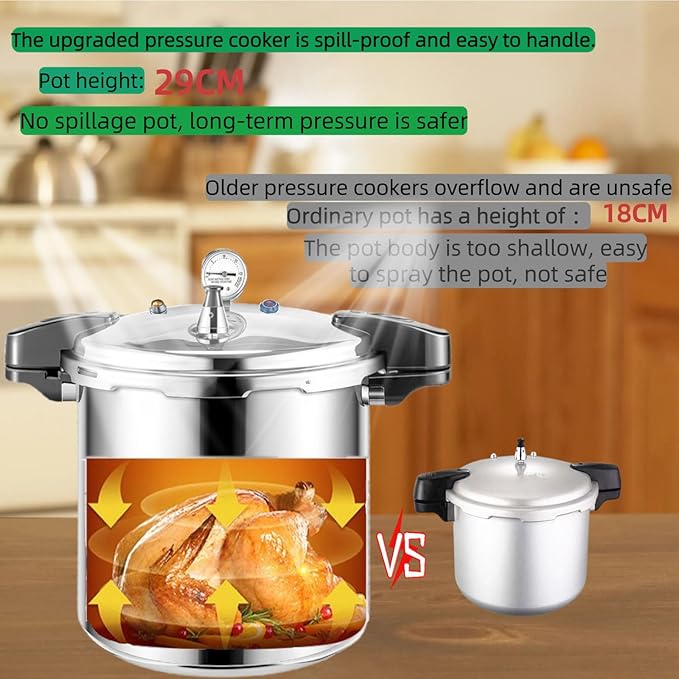 24 qt Pressure Canner with Gauge[14.5 PSI],with Canning Supplies 7 pc set,large pressure cooker for canning, its a great helper for both households and businesses used to make canned food