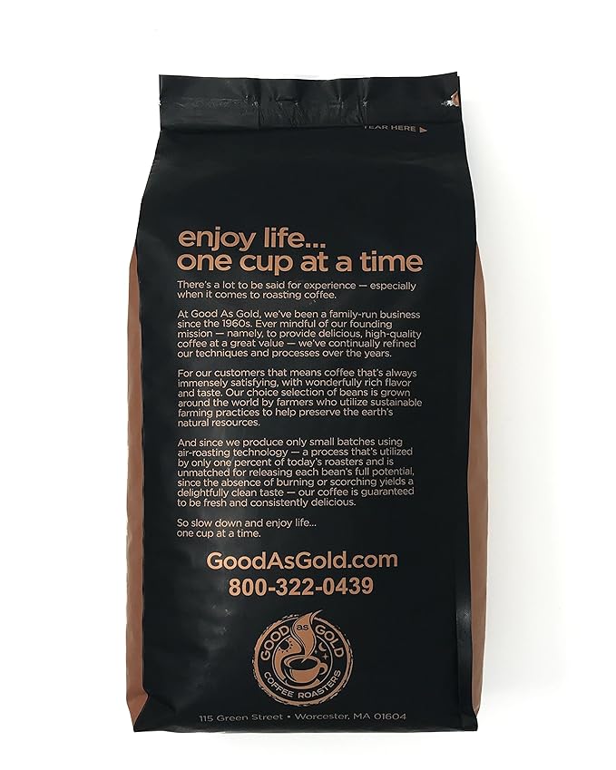 Good As Gold Coffee Roasters - French Vanilla Flavored Whole Bean Coffee, 5 Pound Bag