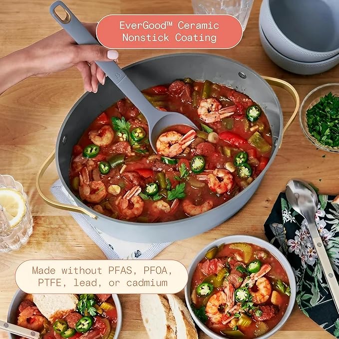 Beautiful 10-in-1 6Qt Electric Multi-Cooker by Drew Barrymore – Slow and Rice Cooker, Steamer, Dutch Oven, Sauté & More – Touch Display, Oven Safe, Dishwasher Safe (Cornflower Blue)