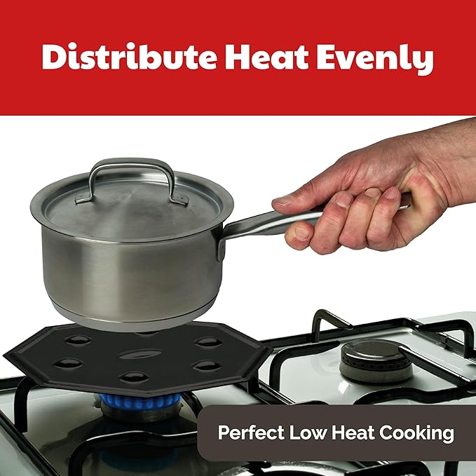 SimmerMat Heat Diffuser - Flame Diffuser Stove Cover Ring - Fire Diffuser for Any Type of Electric or Gas Stove - Dishwasher Safe Stove Top Cover - Steel Plates for Simmering and Slow Cooking - 3 Pack