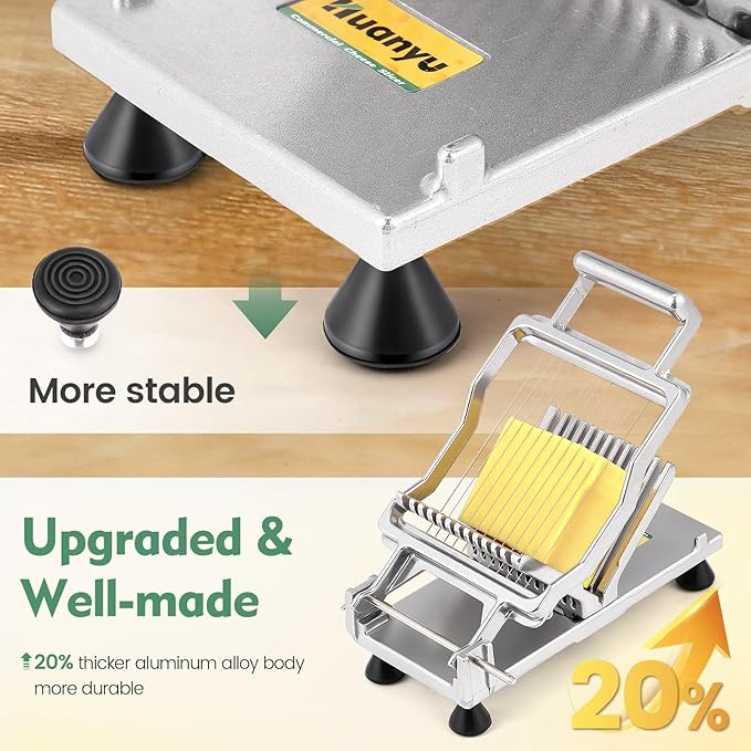 Huanyu Commercial Cheese Slicer Butter Cutter with 316 Stainless Steel Wire 3/8 IN&3/4 IN Blades Replaceable Block Cheese Cutting Board Aluminum Alloy Body Home&Restaurant Kitchen Cooking Baking Tool