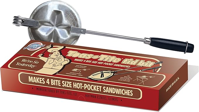 Tid Bit Stovetop Grill Hot-Pocket Sandwich Snack Cooker, Small, Silver