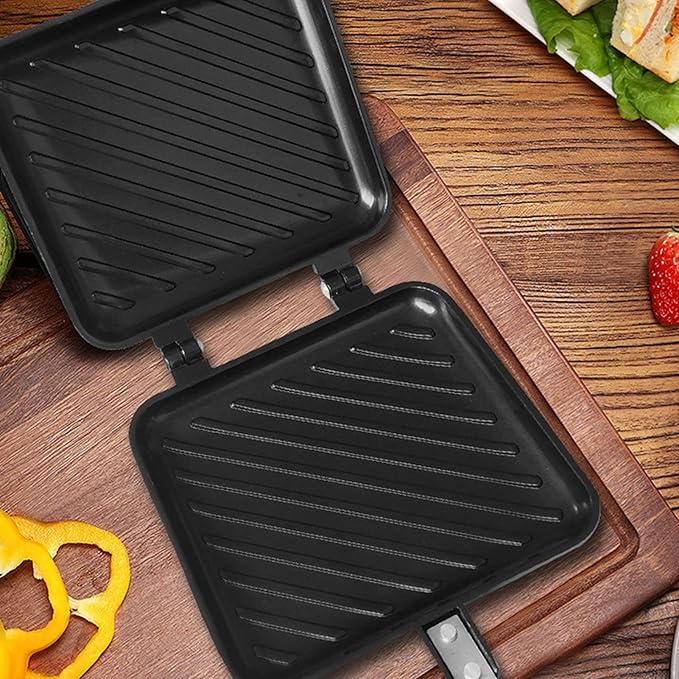 CHICIRIS Sandwich Maker, Non-Stick Breakfast Sandwich Maker Frying Pan, Double Sided Panini Press Sandwich Maker, Grid Pattern