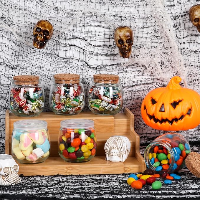 40 Pack 7 oz Glass Yogurt Jars with Cork Lids and PE Lids, Small Glass Pudding Jars, Glass Jars for Wedding Favors, Milk, Jams and DIY Gift, Label, Tags and Twine included