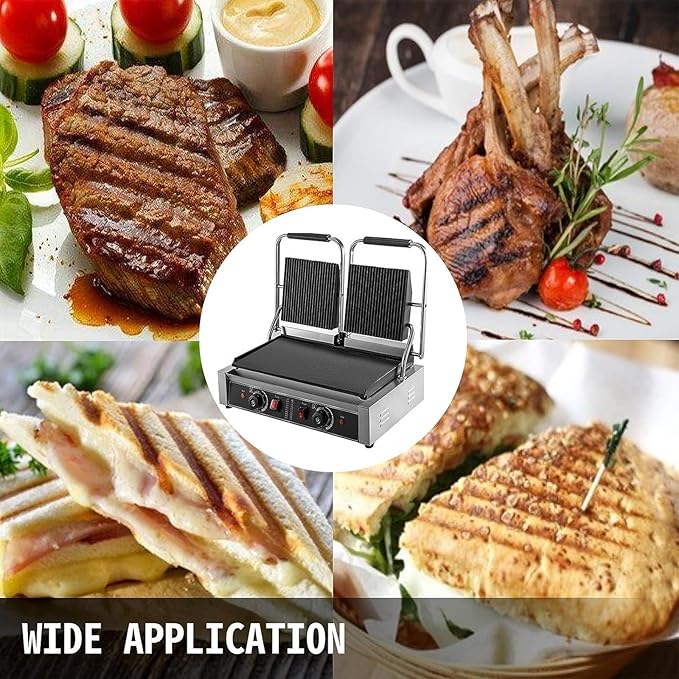 Sandwich Toaster, Electric Sandwich Press Grill, Deep Fill Toastie Maker with Non-Stick Plates, 2200W Sandwich Press Maker, 180° Flat Open, Stainless Steel, Easy to Clean
