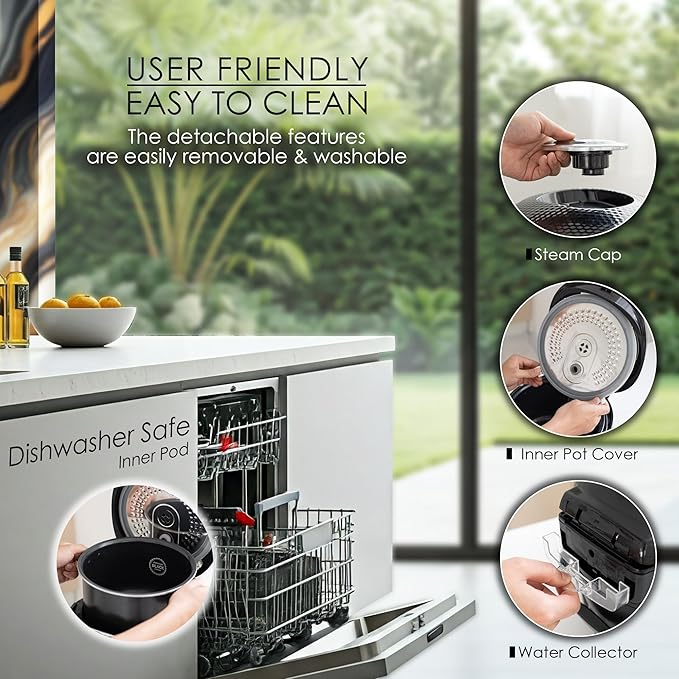 MAGiC COM Rice Cooker, 20 Cup(Cooked) 10 Cup(Uncooked) One Touch Healthy Cooking with 15 Menu Modes, Nonstick Inner Pot, Steamer Basket, Auto Clean, 24 Hour Delay Timer and Auto Keep Warm (Black)