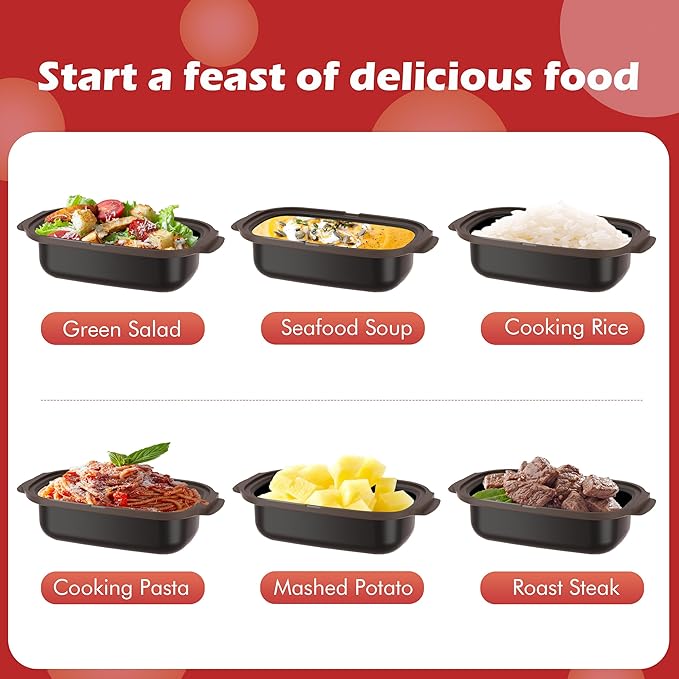 Multi-Use Microwave Cookware|Microwave Grill Pan, Rice/Pasta/Bacon Cooker | Senior-Friendly Easy Grip | Dishwasher Safe& BPA-Free | Safe for Family,Dorms,Office,RV