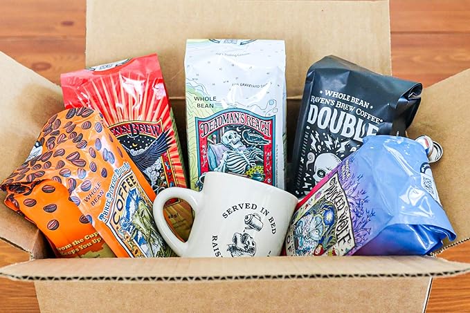 Raven's Brew Whole Bean Coffee Variety Pack - 3 Delicious Flavors - Double Dead, Bruin Blend and Wicked Wolf - 12oz each