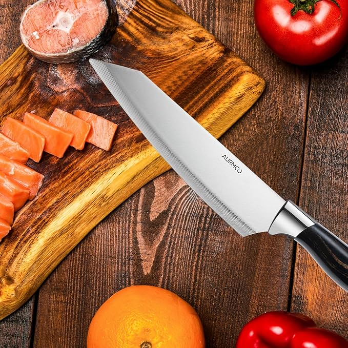 6 Piece Kitchen Knife Set, Stainless Steel Knife Set, Professional Chef Knives Set Sharp Knives for Kitchen, Durable Knives with Ergonomic Plastic Handle