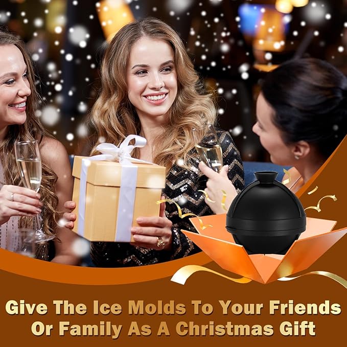 6 Pack 3D Golf Ball Ice Cube Mold 2.5 Inch Large Silicone Round Ice Cube Molds Novelty Golf Ball Gifts Stuff for Cocktails, Bourbon,Brandy, Whiskey Gifts for Men and Women(6, Golf Ball)