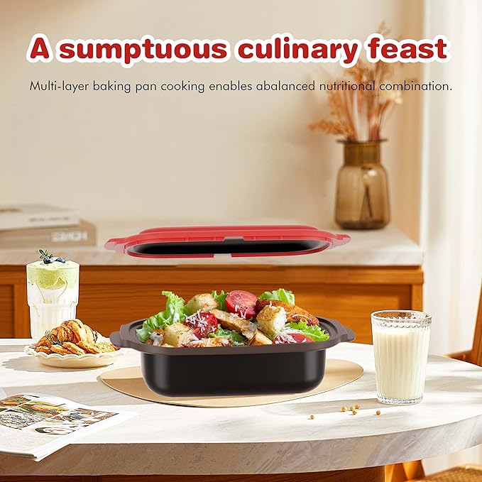 Multi-Use Microwave Cookware|Microwave Grill Pan, Rice/Pasta/Bacon Cooker | Senior-Friendly Easy Grip | Dishwasher Safe& BPA-Free | Safe for Family,Dorms,Office,RV