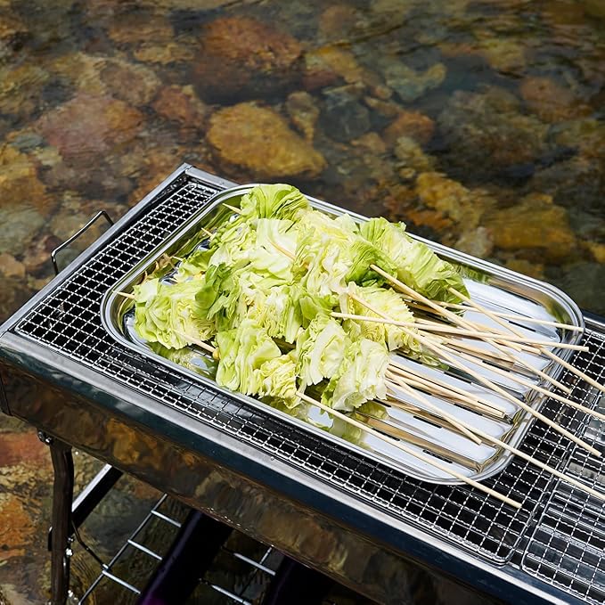 Grill Topper Pans for Gas Stove Top, 13"x9"Stainless Steel Grill Tray for Outdoor Grill, BBQ Grill Accessories for Barbecue Grills Outdoor Cooking, Prevents Food from Falling into Grill Rack