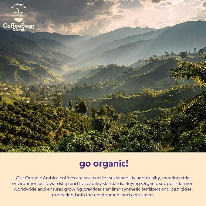 Coffee Bean Direct Organic Fair Trade Sumatra Mandheling, Whole Bean Coffee, Light Roast, 2.5 Pound Bag (Pack of 1)
