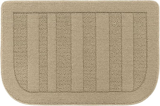 BEQHAUSE 24x36 Inch Kitchen Rug Mat Durable Kitchen Rugs Non-Slip Washable Absorbent Kitchen Mats for Floor Dirt-Resistant Semicircular Kitchen Mat (Beige)