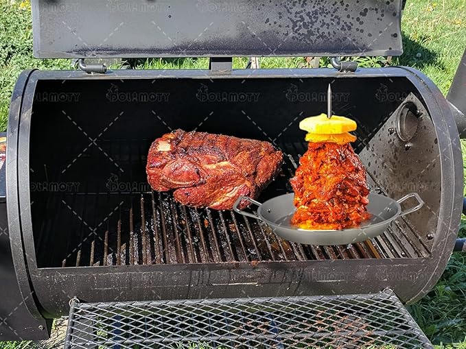 BBQ Vertical Skewer Pan Gyro Spit Shawarma Stand for oven, Al Pastor Skewer for Grill, El Pastor Hack for Tacos Al Pastor Chicken, Brazilian, Stainless Steel, with 8",10" stick