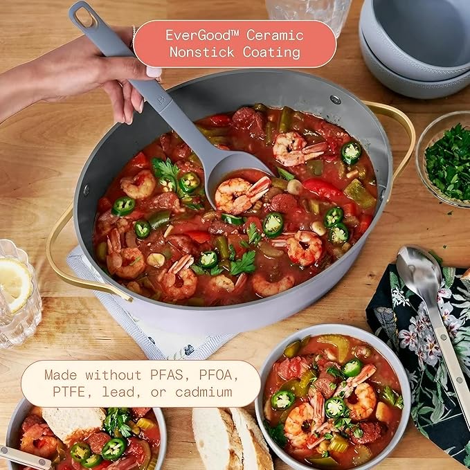 Beautiful 10-in-1 6Qt Electric Multi-Cooker by Drew Barrymore – Slow and Rice Cooker, Steamer, Dutch Oven, Sauté & More – Touch Display, Oven Safe, Dishwasher Safe (Lavender)