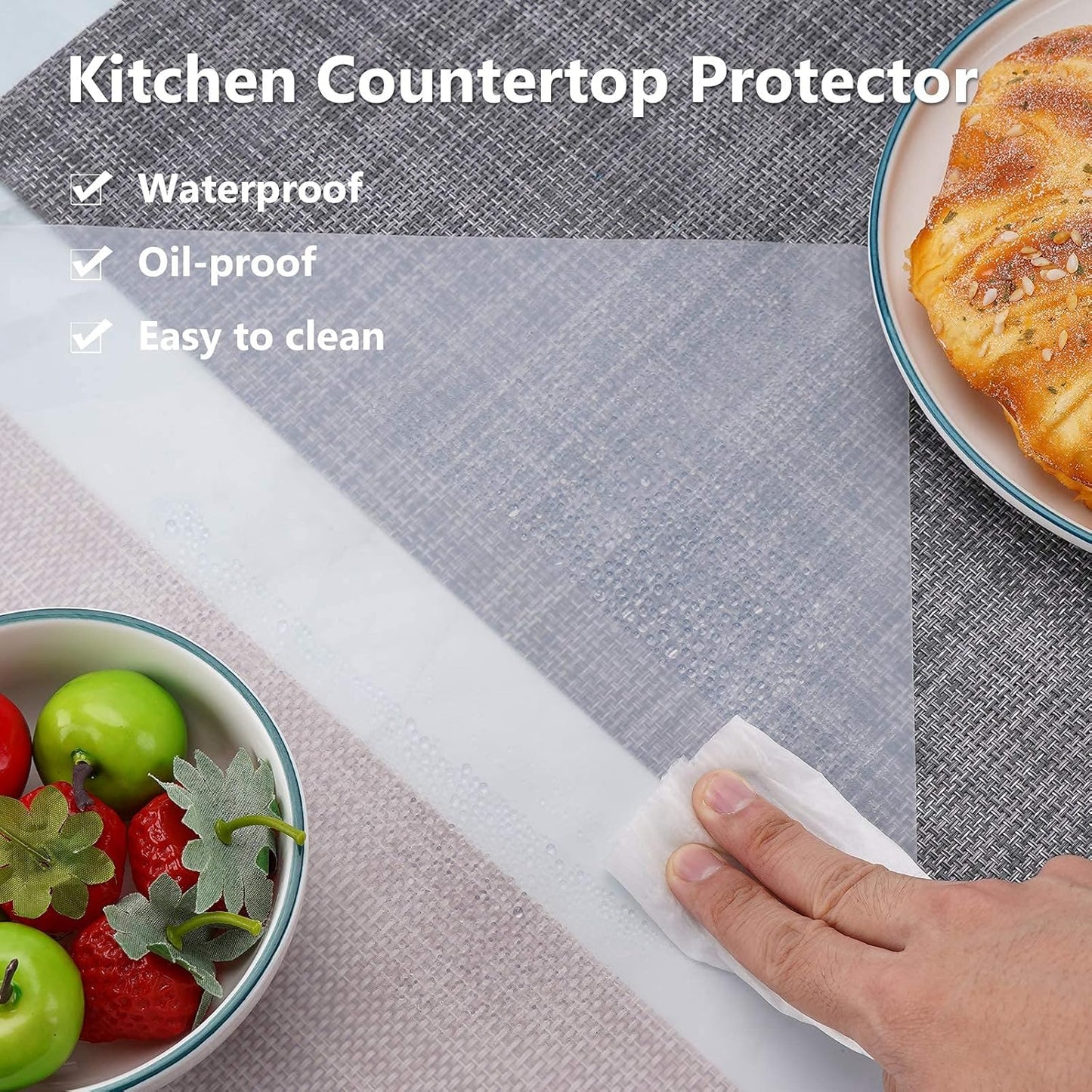 Gartful Extra Large Silicone Mats for Countertop, 28" by 20" Multipurpose Mat, Counter Table Protector, Desk Saver Pad, Placemat Nonstick Nonskid Heat-Resistant Pad, Semitransparent