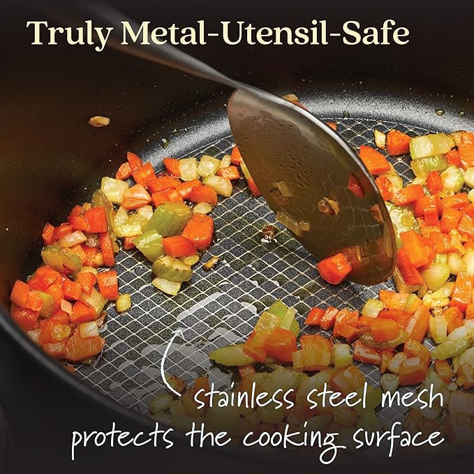 Anolon X Hybrid Nonstick Induction Saute Pan With Lid, 3.5 Quart - Charcoal Gray