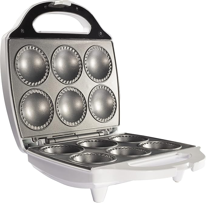 Mini Pie & Quiche Maker- Thanksgiving Electric Baker Cooks 6 Small Quiches or Pies in Minutes- Dough Cutting Circle Easy Measurement- Better than Tins, Pans- Baking or Dessert Gift - Fall Must Have
