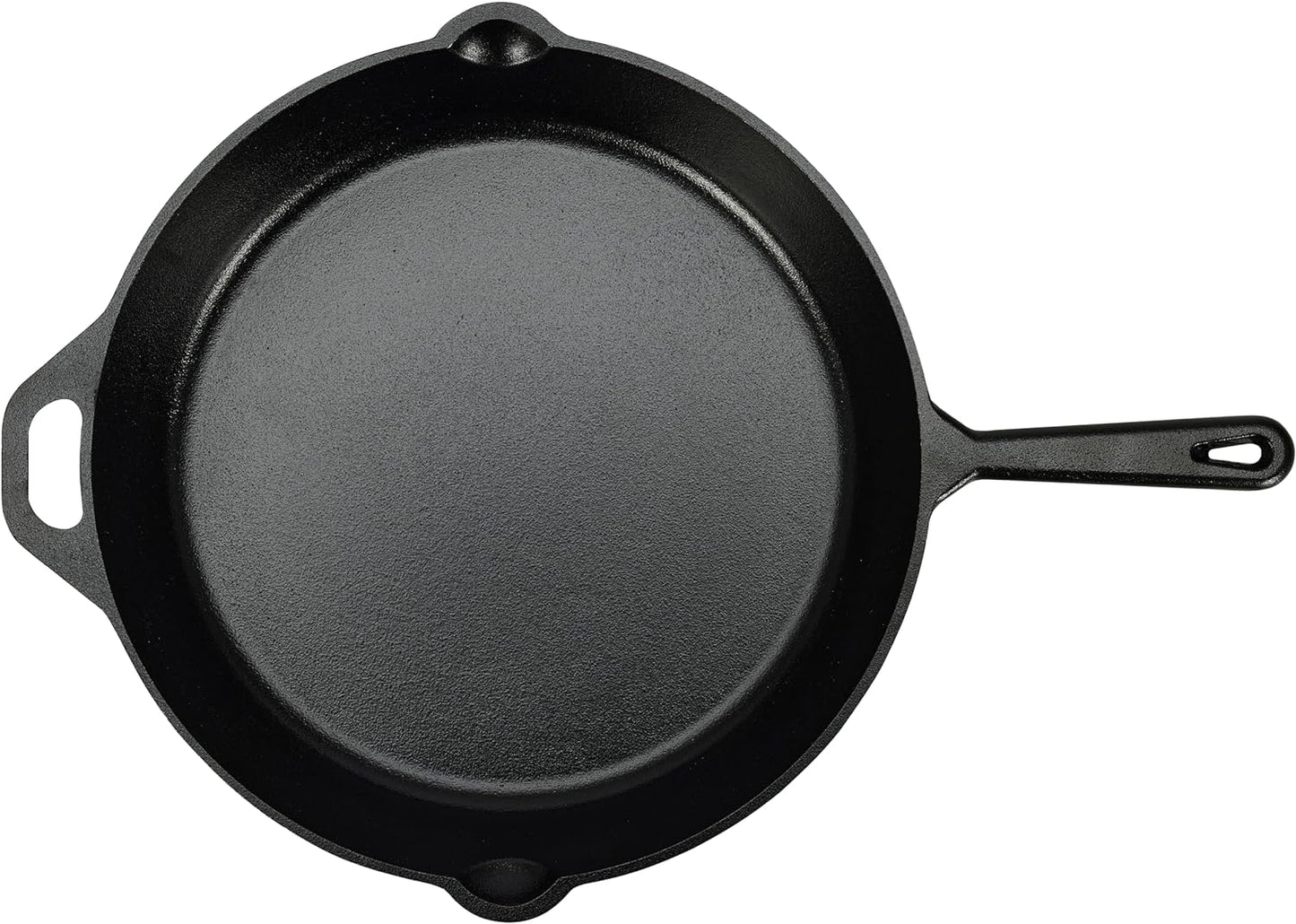 Amazon Basics Pre-Seasoned Cast Iron Skillet, Oven Safe, Even Heating, Heavy-Duty & Large, 15-Inch, Black