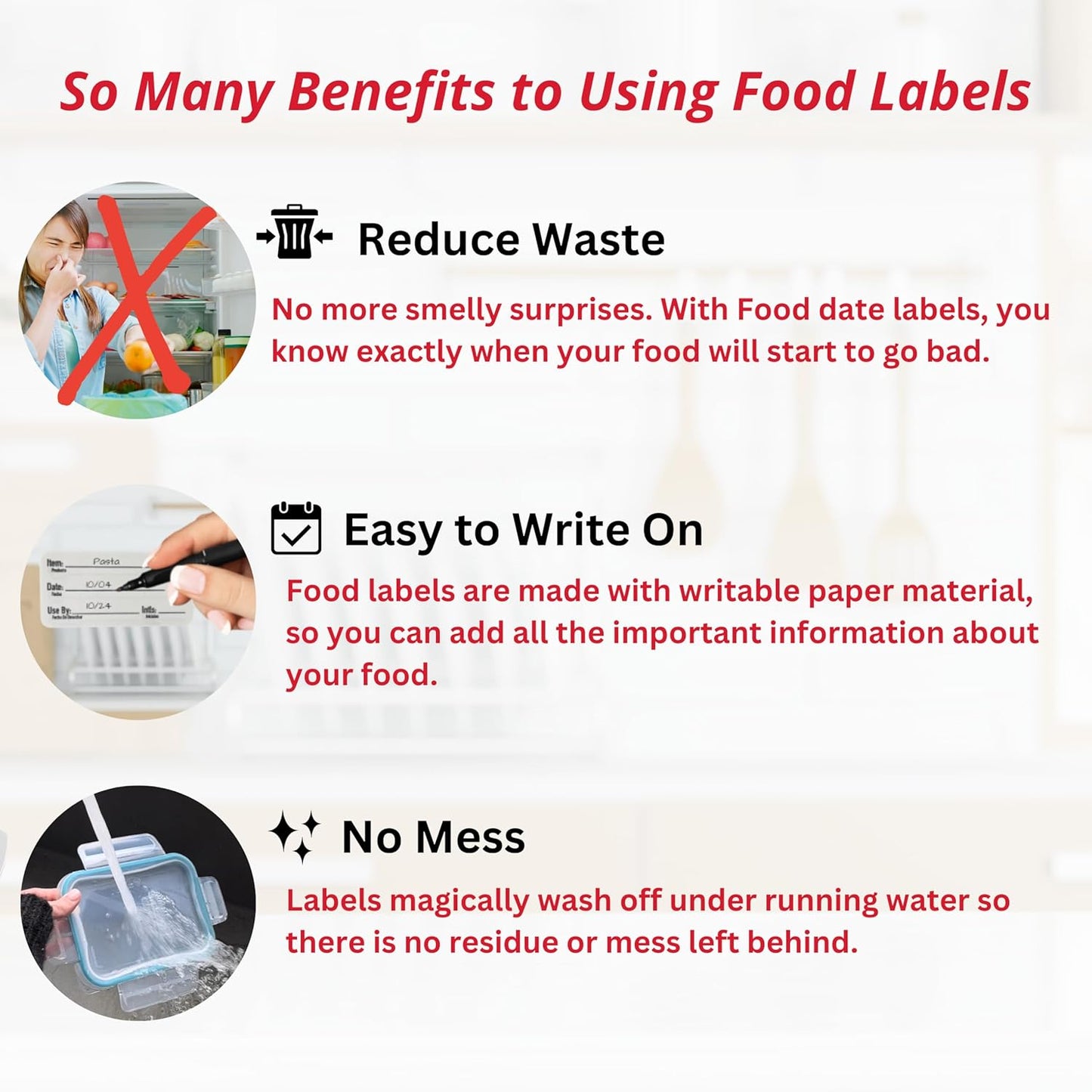 2x3 Dissolvable Food Labels, 1000 Label Stickers, Bottle Labels for Storage Bins, Sticker Labels for Food containers, (1000, Blue)